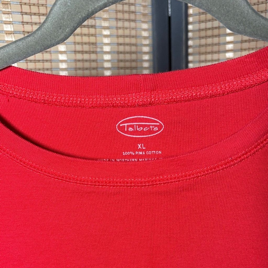 Talbots Talbots Classic Red Short Sleeve Tee Size XL / US 12-14 / IT 48-50 - 2 Thumbnail