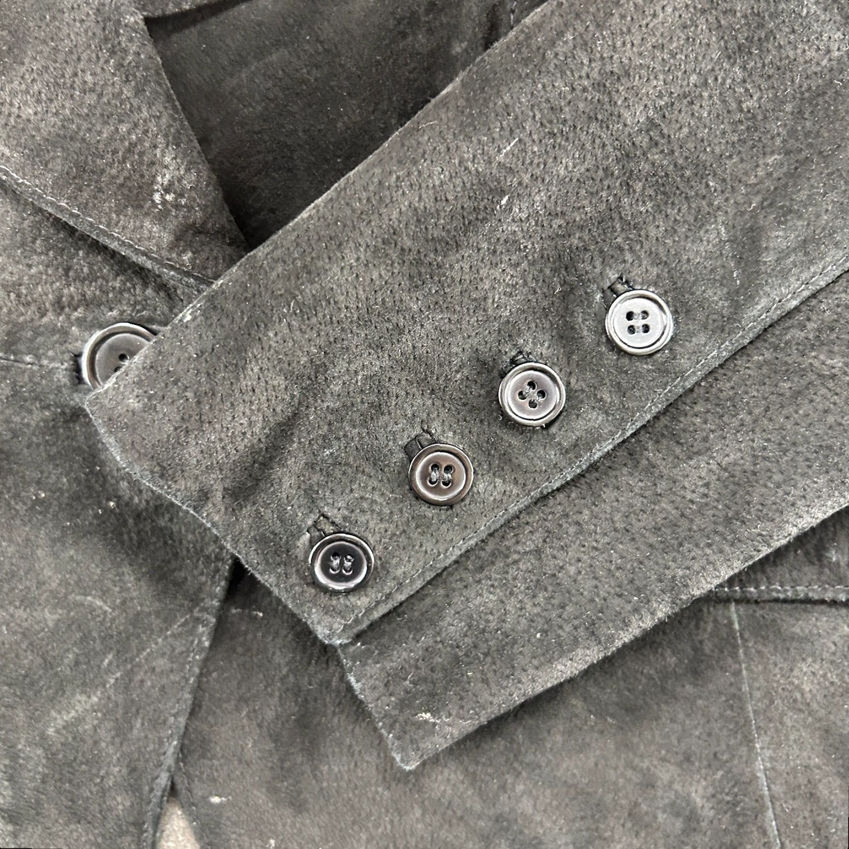 Vintage VINTAGE Leather King Jacket Womens XL Black Real Suede Genuine Single Breasted Crop Coat Size XL / US 12-14 / IT 48-50 - 3 Thumbnail