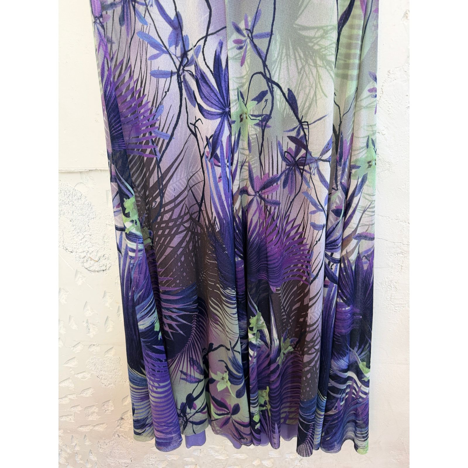 Jean Paul Gaultier Jean Paul Gaultier Soleil Purple Tropical Mesh Dress Size XS / US 0-2 / IT 36-38 - 7 Thumbnail