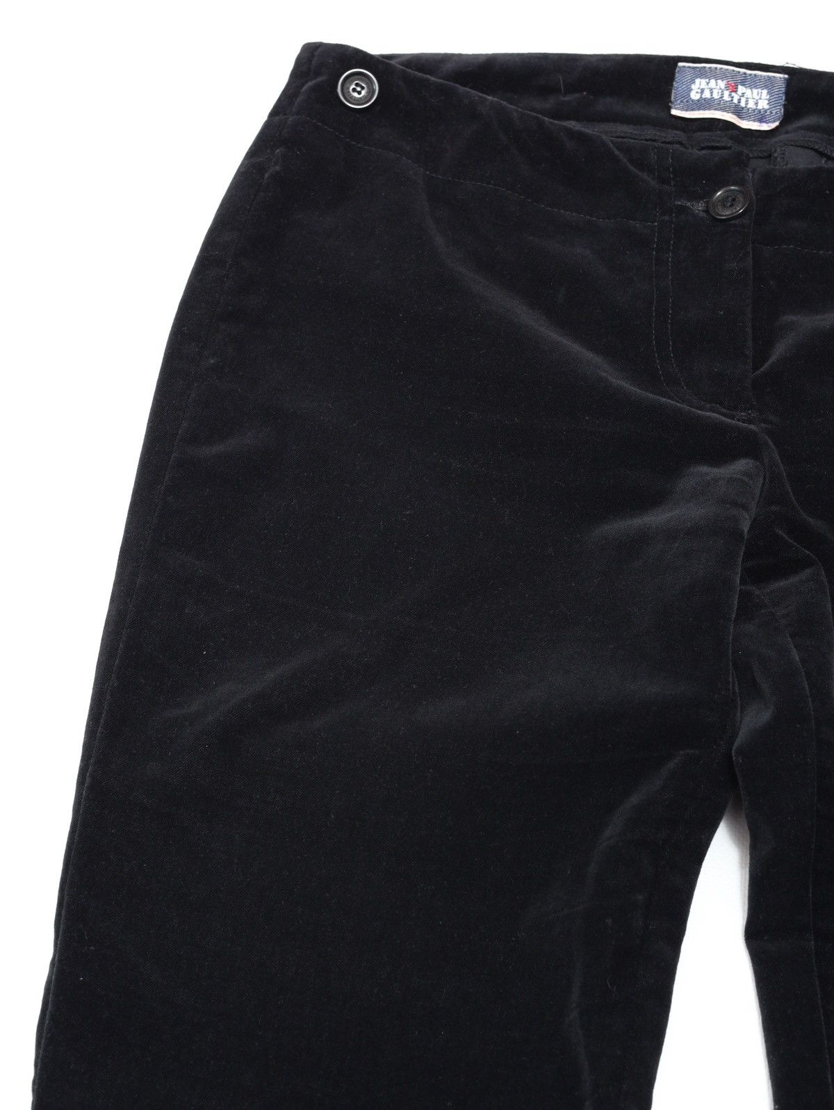 Jean Paul Gaultier Jean Paul Gaultier Cotton Velvet Velour Black Pants Trousers Size 27" / US 4 / IT 40 - 4 Thumbnail