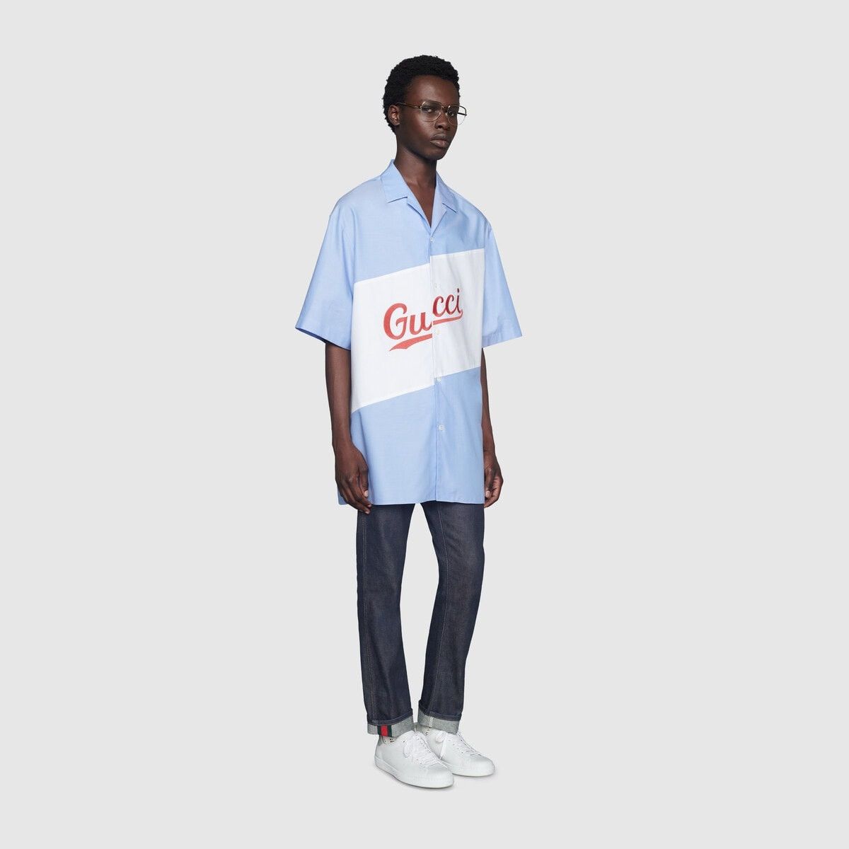 Gucci o1mt1gz0725 Tapered Jeans With Web in Dark Blue Size US 26 / EU 42 - 2 Thumbnail