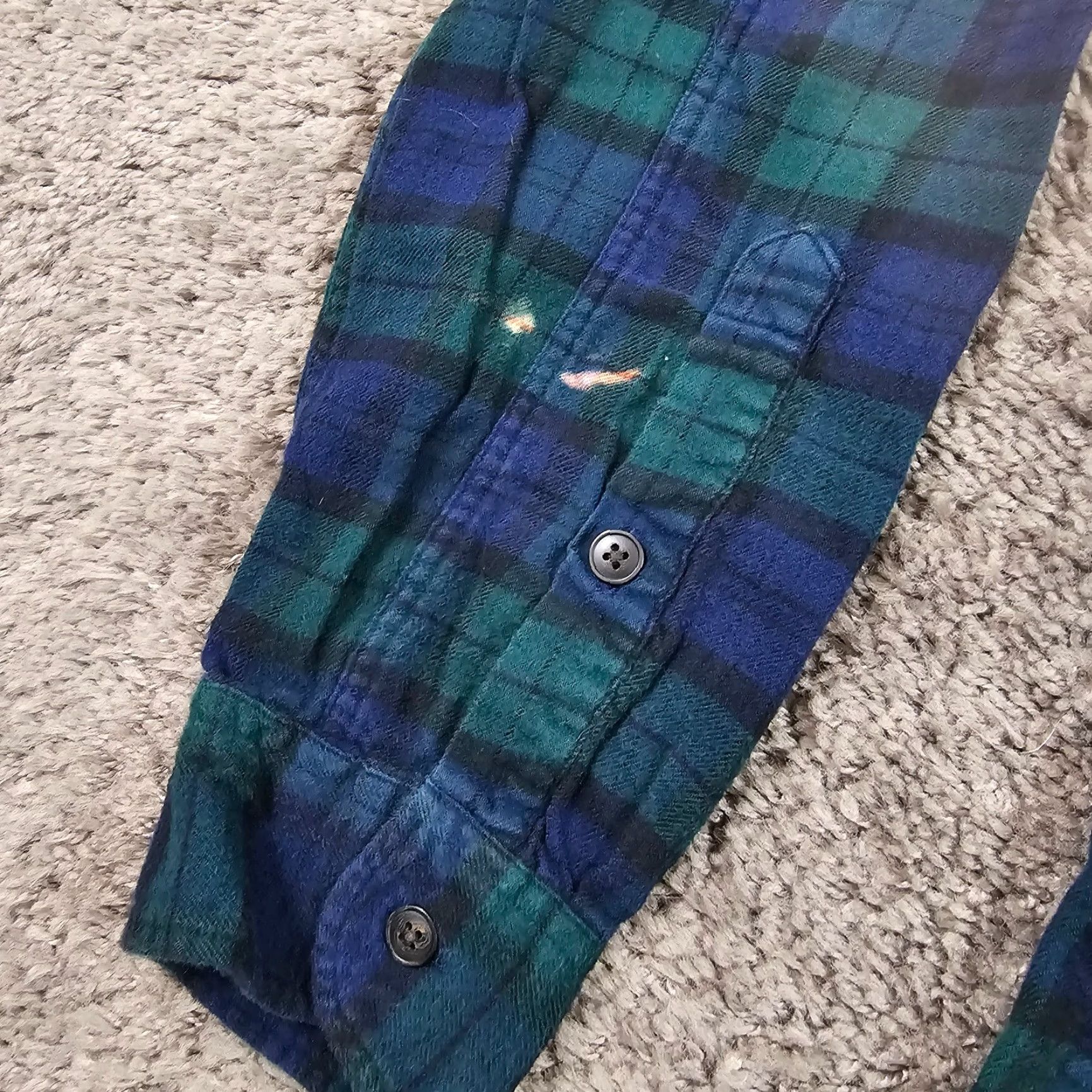 J.Crew J.CREW Slim Fit Flannel Shirt Mens Large Blue Green Blackwatch Plaid Button-Up Size US L / EU 52-54 / 3 - 5 Thumbnail