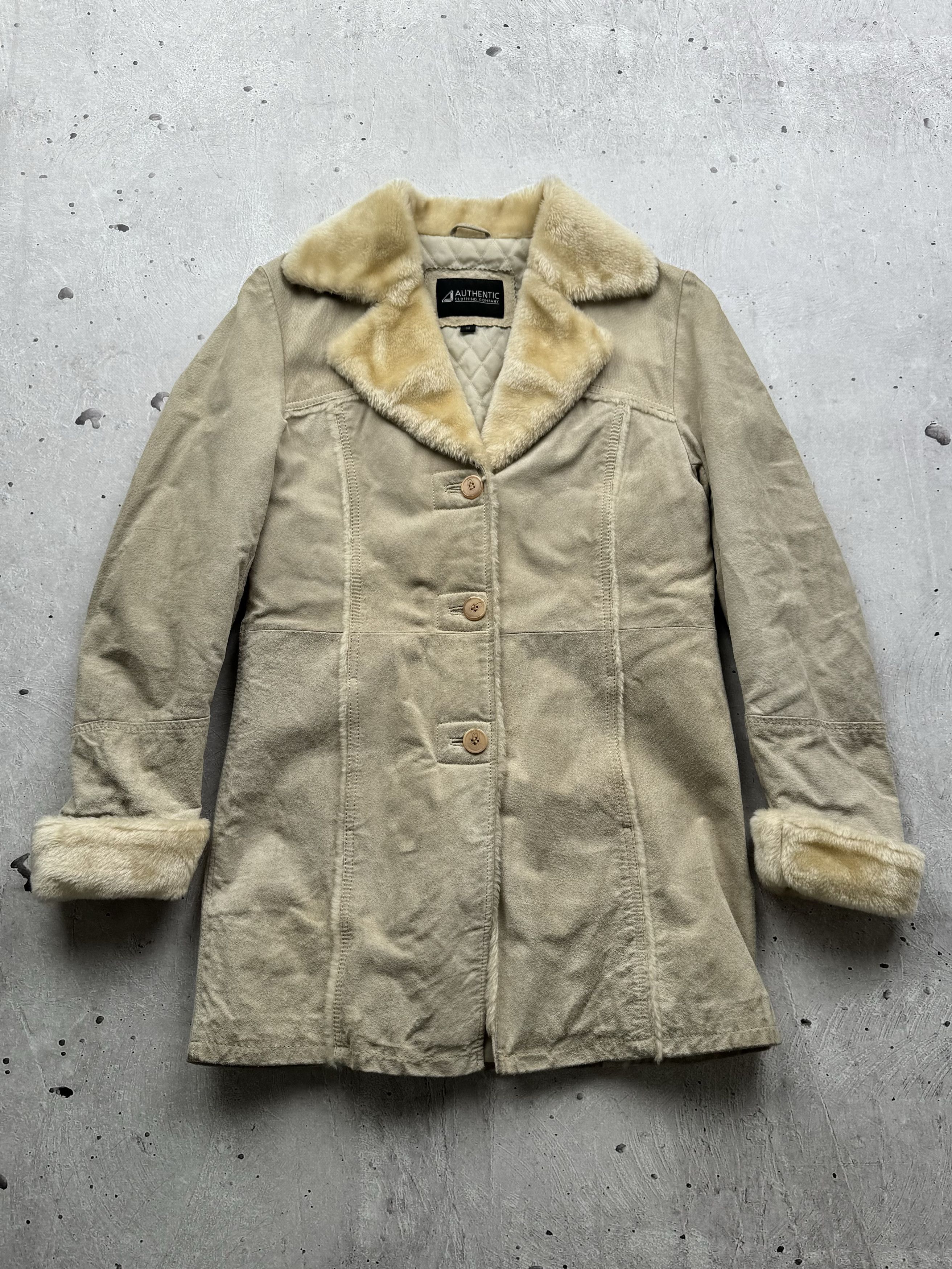 Genuine Leather × Vintage Vintage Real Leather Coat With Faux Fur Collar Size XS / US 0-2 / IT 36-38 - 1 Thumbnail