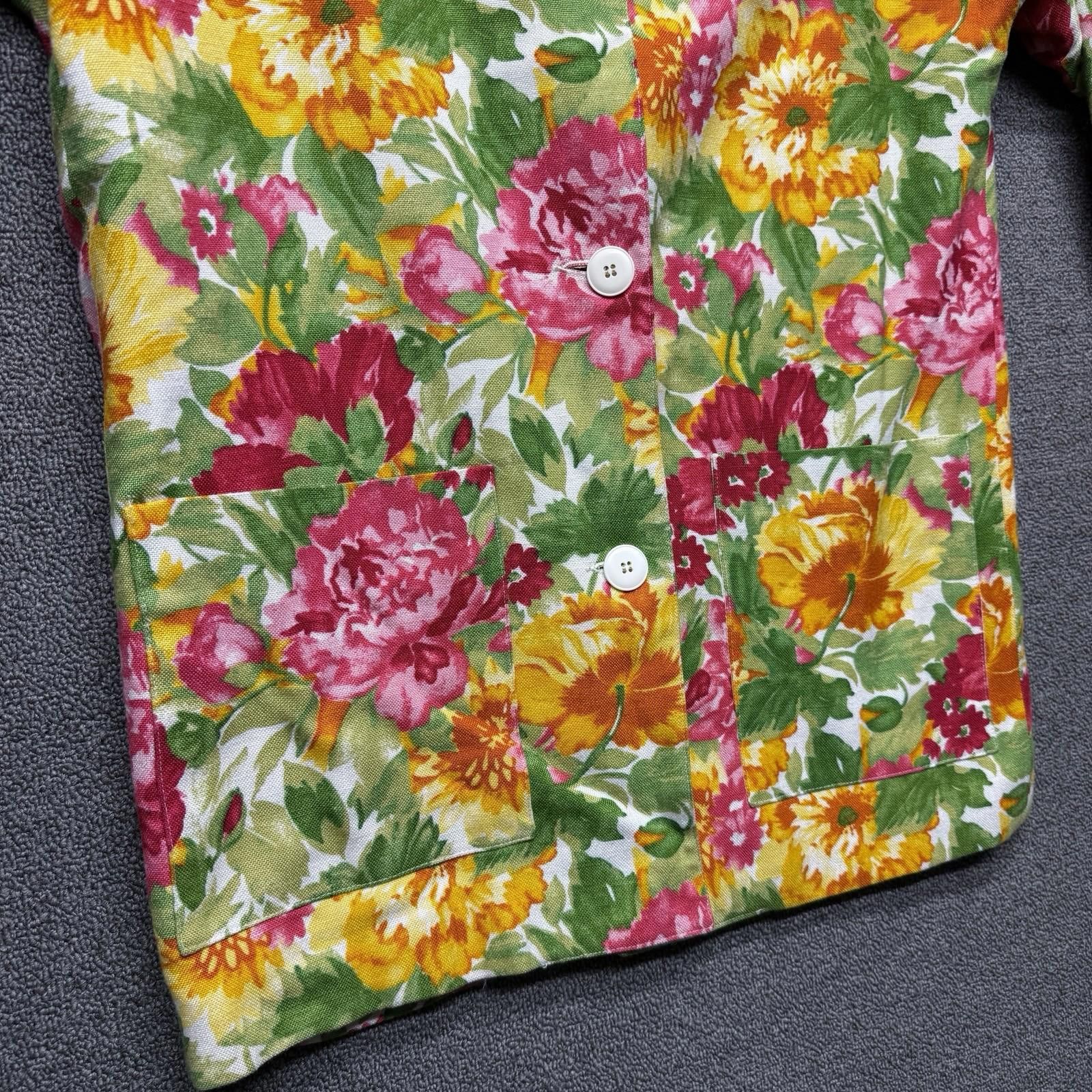 Alexander McQueen VTG Alex Floral Retro Blazer Womens 8 Multicolor Artsy Bold Size M / US 6-8 / IT 42-44 - 4 Thumbnail