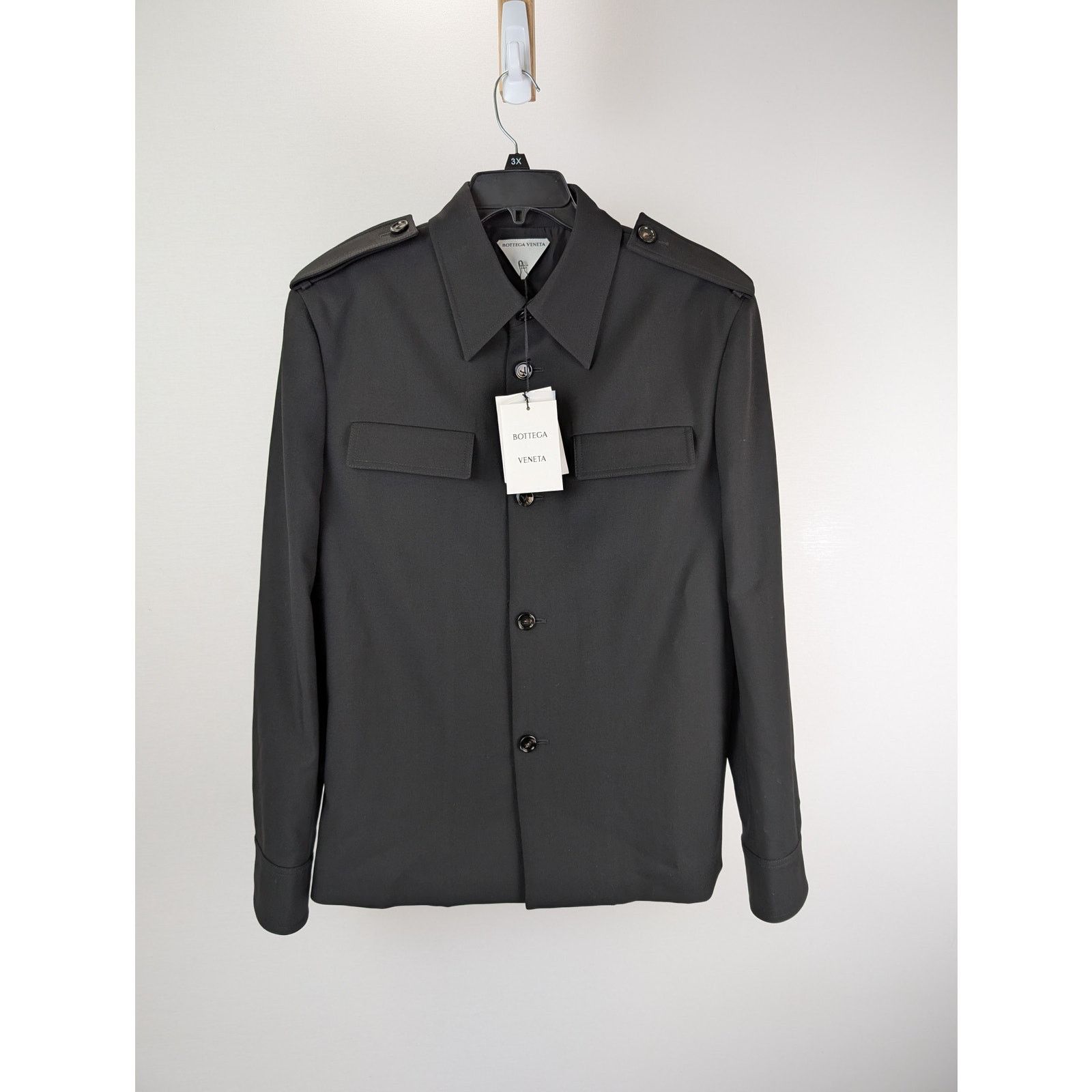 Bottega Veneta o1rshd1 Blazer Jacket Light Wool Twill Tailoring in Black Size US M / EU 48-50 / 2 - 1 Thumbnail
