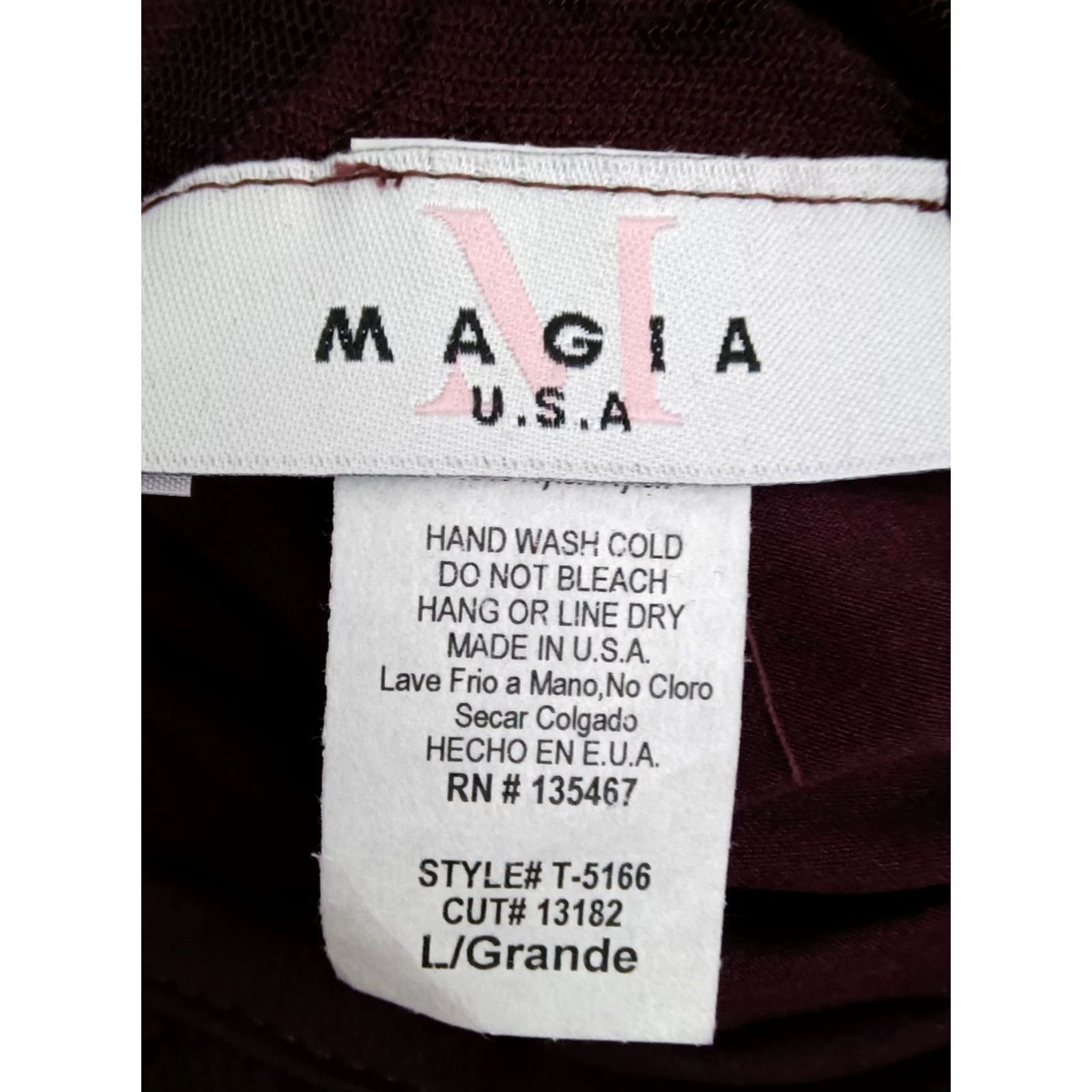 Vintage MAGIA Bodysuit Women's L Dark Red Wine Lace V-Neck One Size Slimming, Stretch Size ONE SIZE - 6 Thumbnail