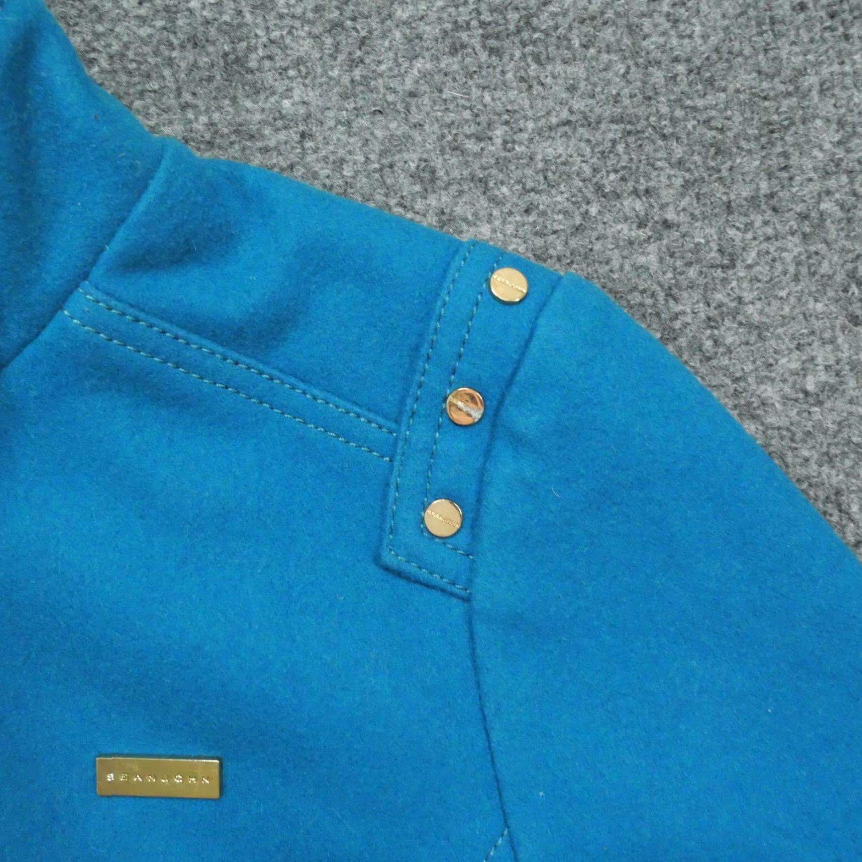 Sean John Sean John Jacket Womens Small Blue Wool Blend Short Cropped Streetwear Y2K Mens? Size 28" / US 6 / IT 42 - 6 Thumbnail