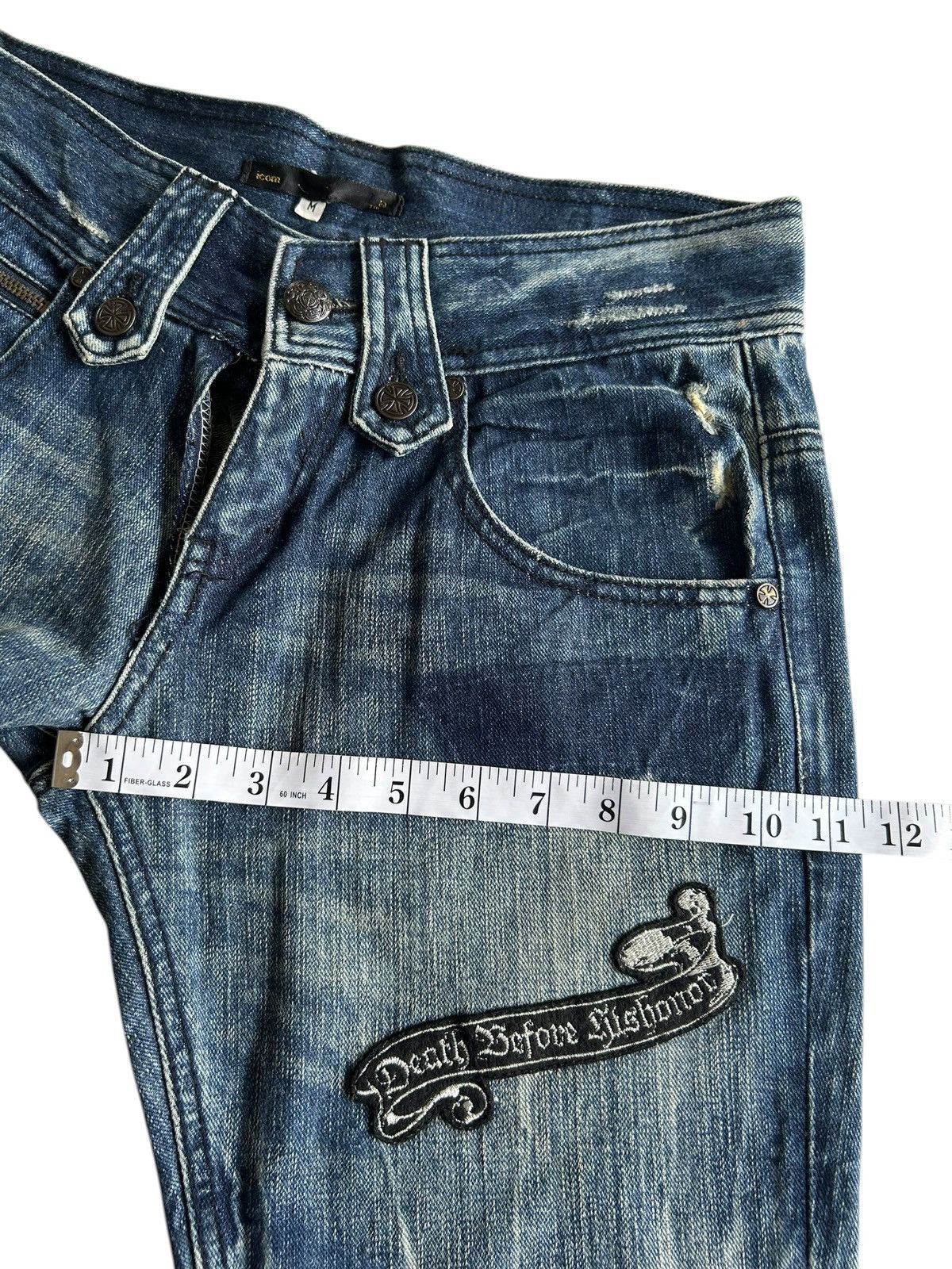 Kapital Flare Japanese Punk Style Distressed Denim Jeans Size US 32 / EU 48 - 20 Thumbnail