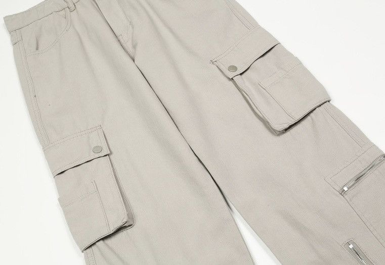 Japanese Brand × Vintage 2000s y2k front zip utility grunge cargo pants Size US 32 / EU 48 - 4 Thumbnail