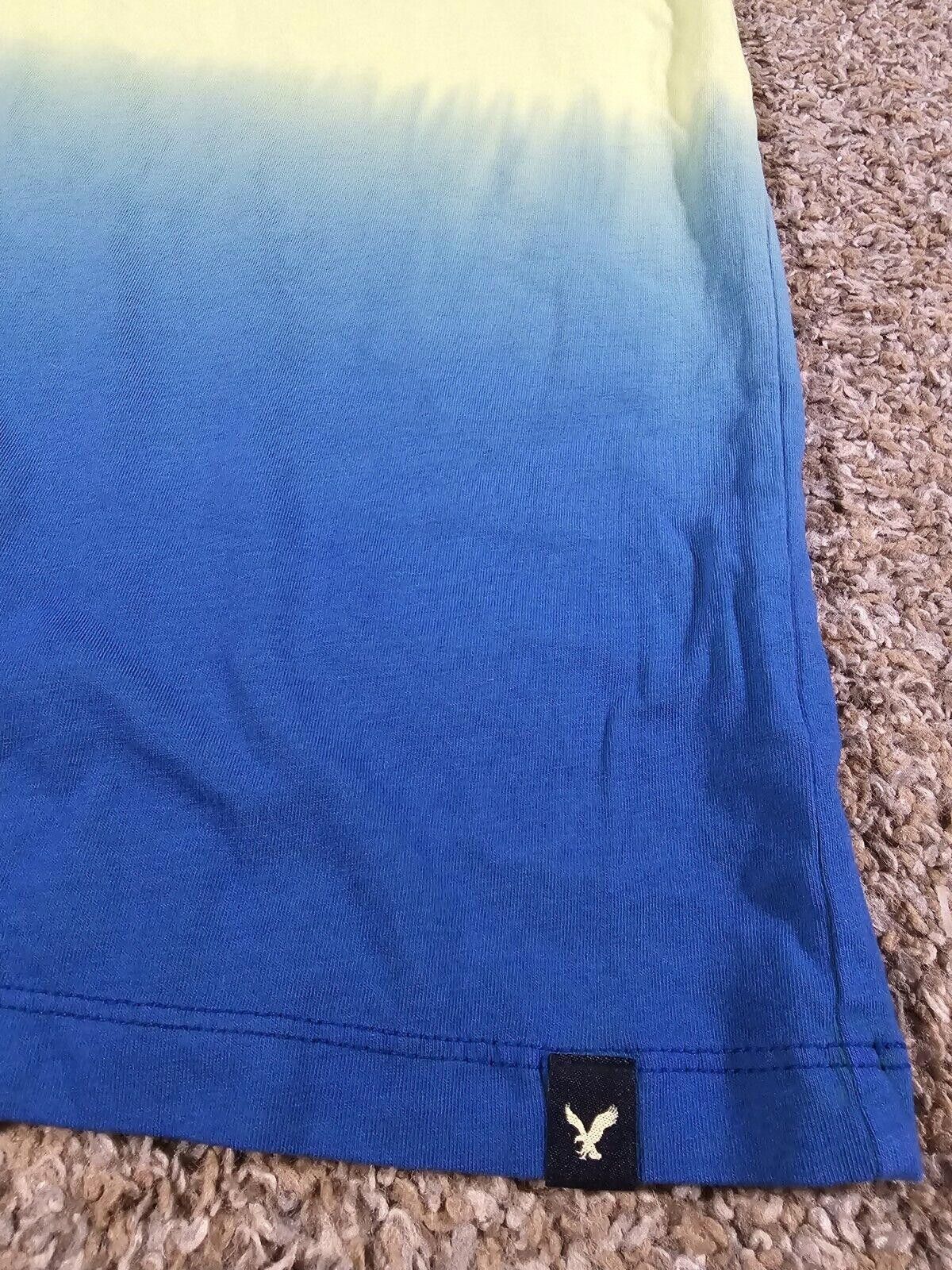 Designer American Eagle Men T-Shirt FLEX L Greenish Yellow Blue Ombre Size US L / EU 52-54 / 3 - 2 Thumbnail