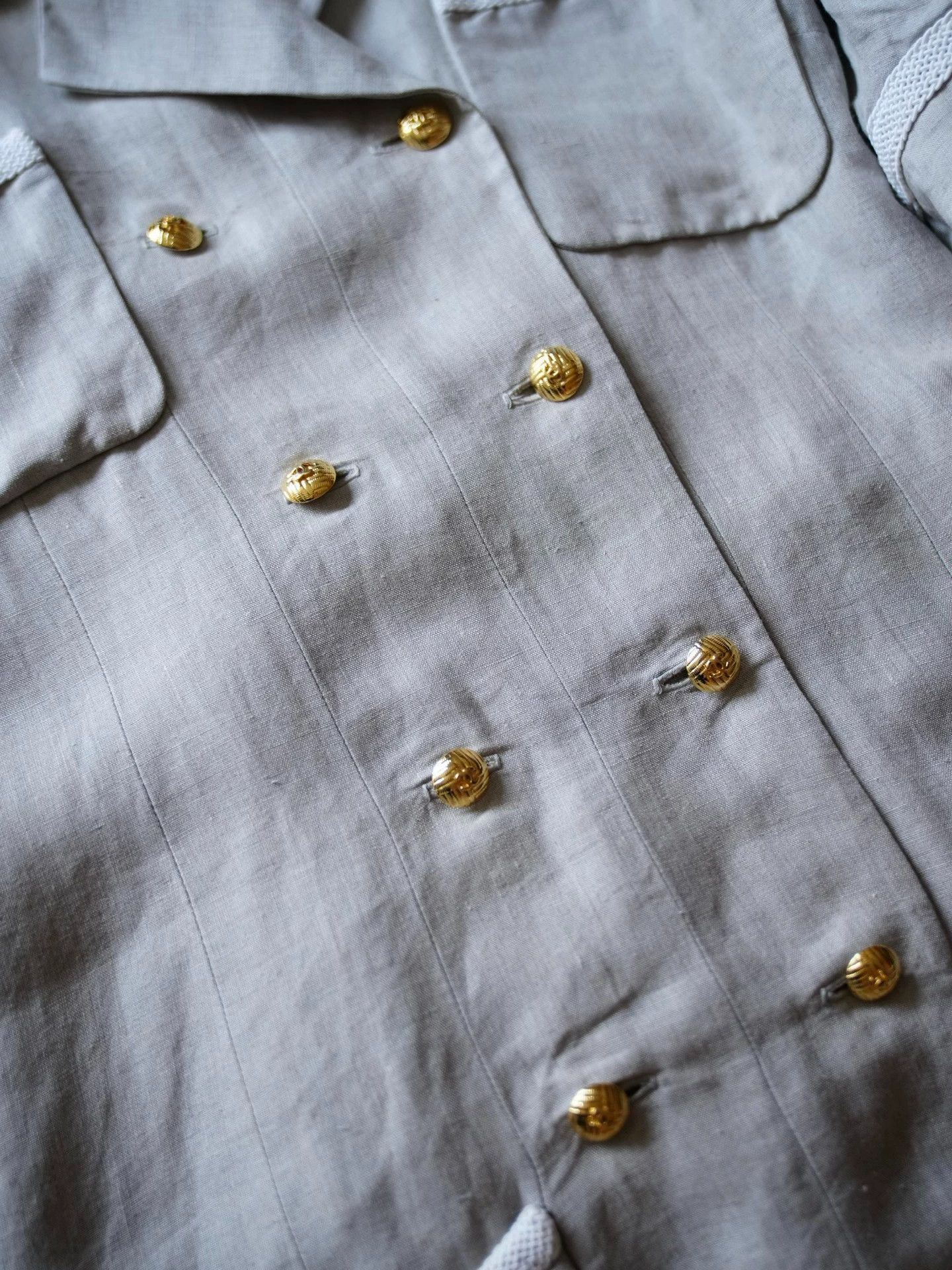 Chanel Chanel Vintage Gray Trimmed Linen Dress FR38 S/M Size S / US 4 / IT 40 - 3 Thumbnail