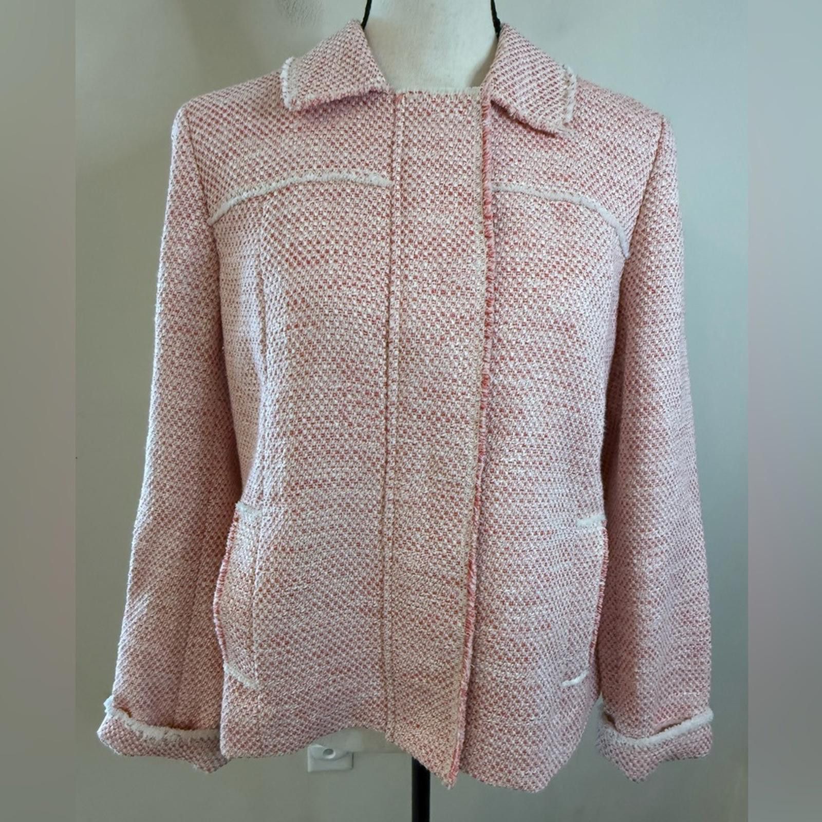 Other J. Jill pink & white tweed blazer jacket SZ M Size M / US 6-8 / IT 42-44 - 1 Thumbnail