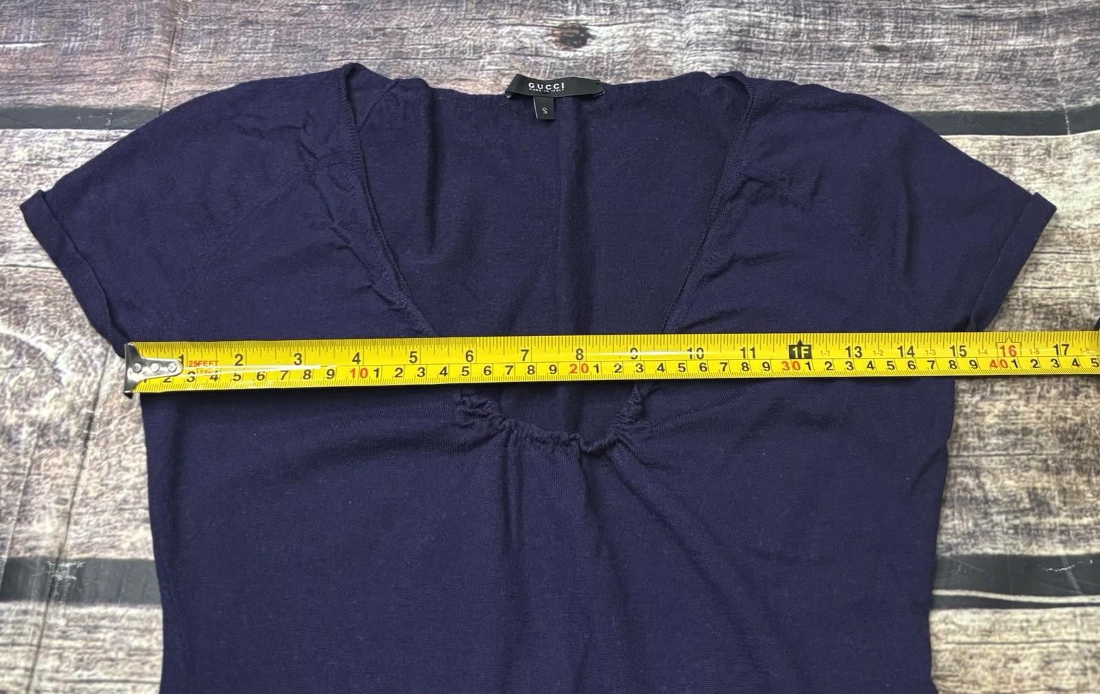 Gucci Gucci Top Womens Small Virgin Fleece Wool Ruched Scoop Neck Size S / US 4 / IT 40 - 11 Thumbnail