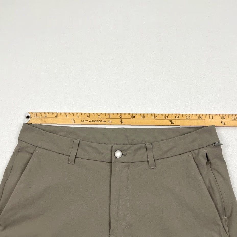 Lululemon Lululemon Commission Mens Pants 34 Slim Chino Tapered 28 Grey Sage Polyester Blend Regular 5-Pocket Breathable Easy Care Zipper Button Logo Size US 34 / EU 50 - 4 Thumbnail