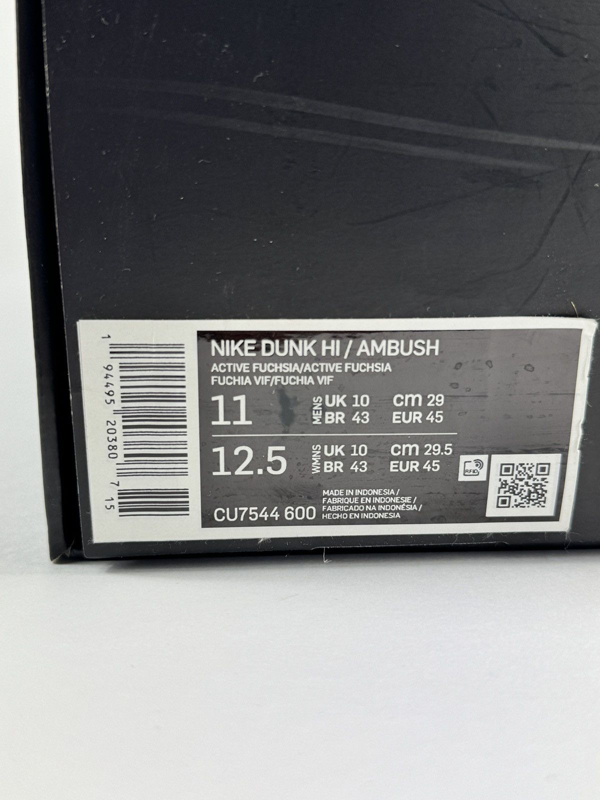 Nike NIKE DUNK HIGH TOP AMBUSH ACTIVE FUCHSIA SNEAKERS Size US 11 / EU 44 - 12 Thumbnail