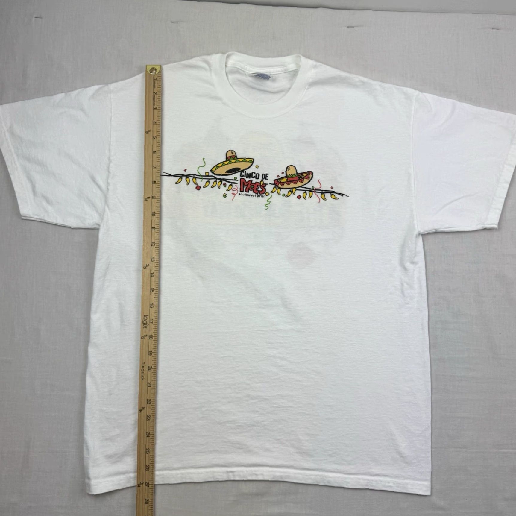 Hanes VINTAGE Hanes T-Shirt 90s Shirt Adult Large White Cinco De Mayo Promo Tee Mens L Size US L / EU 52-54 / 3 - 6 Thumbnail