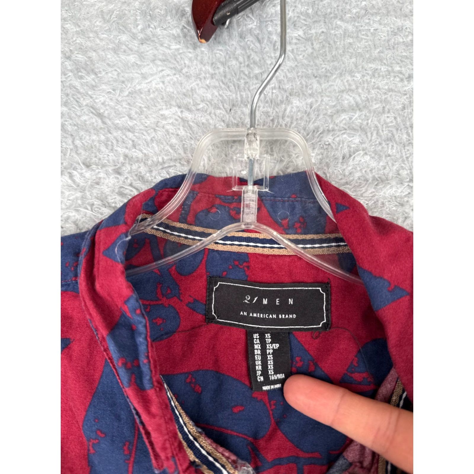 21 Men 21 MEN Men's Hawaiian Shirt Cotton Button-Up Short Sleeve XS Pink Floral Mens Size US XS / EU 42 / 0 - 7 Thumbnail