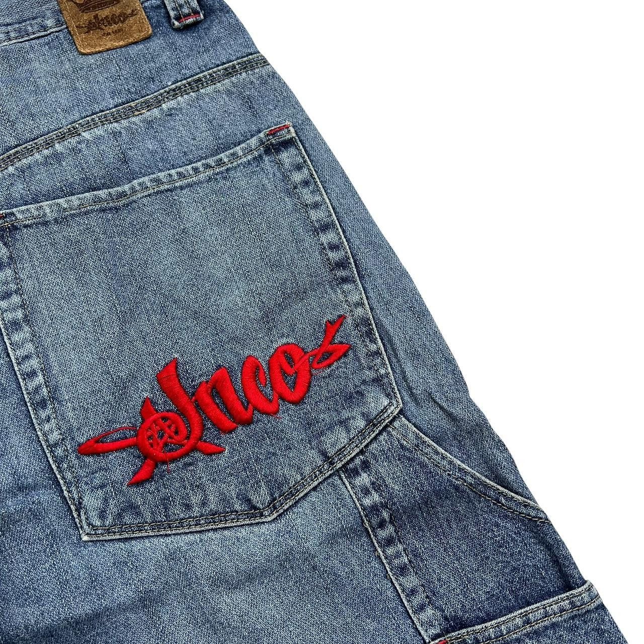 JNCO Vintage Jnco Red Crown Denim Shorts / Jorts - Waist: 34” Size US 34 / EU 50 - 4 Thumbnail
