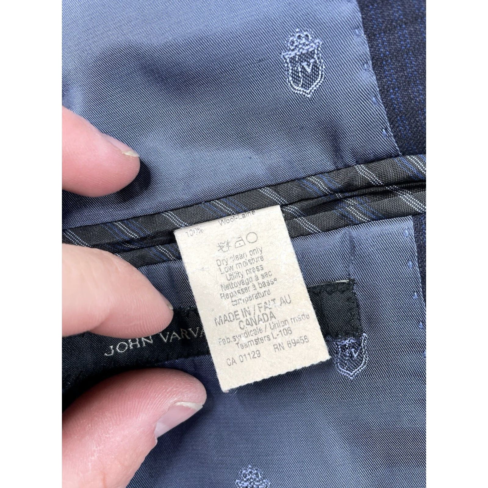 John Varvatos John Varvatos Blazer Men 40R Blue Plaid Wool Single-Breasted Notch Lapel Jacket Coat Checks Wool Blend 100% Size 40R - 3 Thumbnail