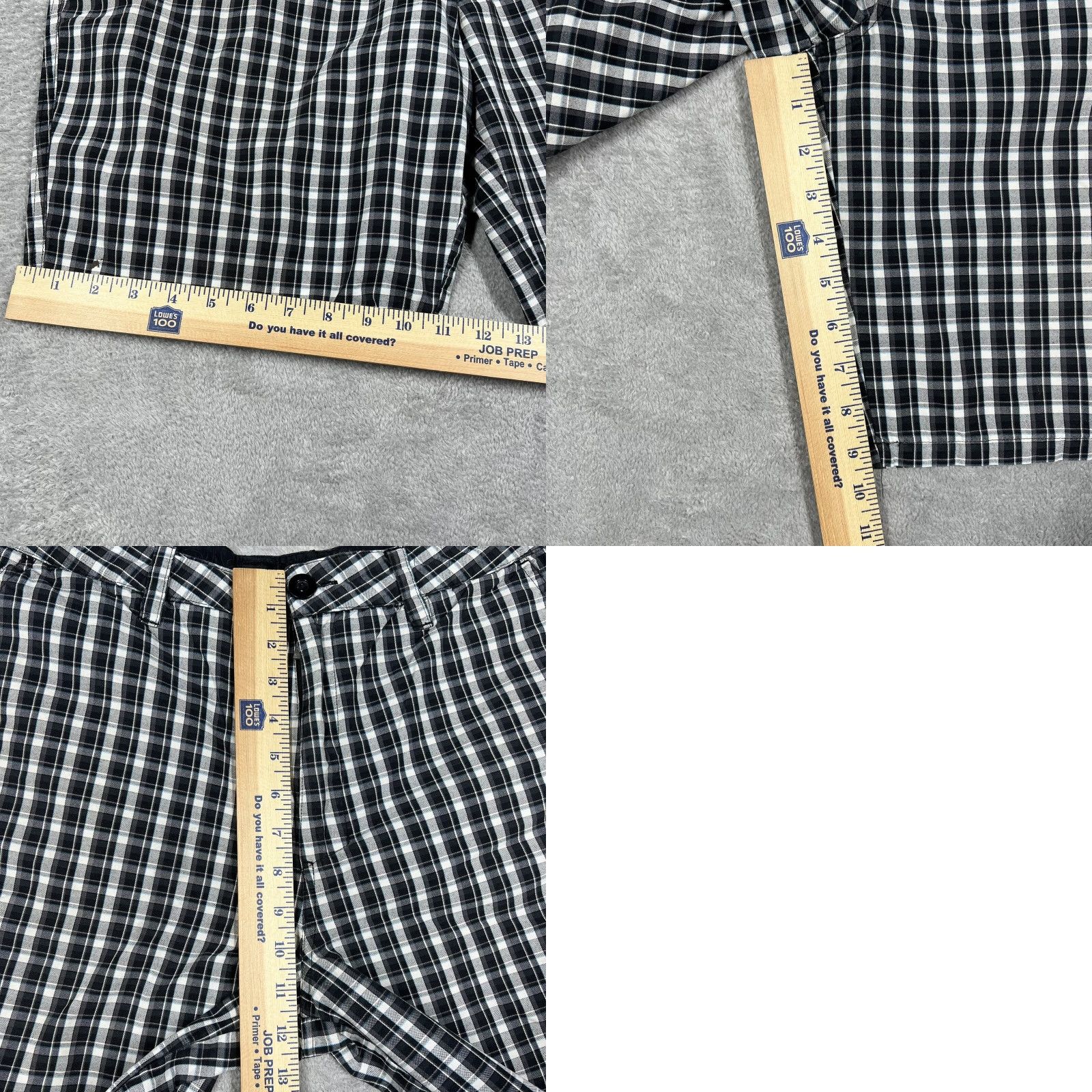 Hurley Hurley Shorts Men's 33 Black White Checkered Plaid Chino Flat Front - SEE PHOTOS Size US 33 - 10 Thumbnail