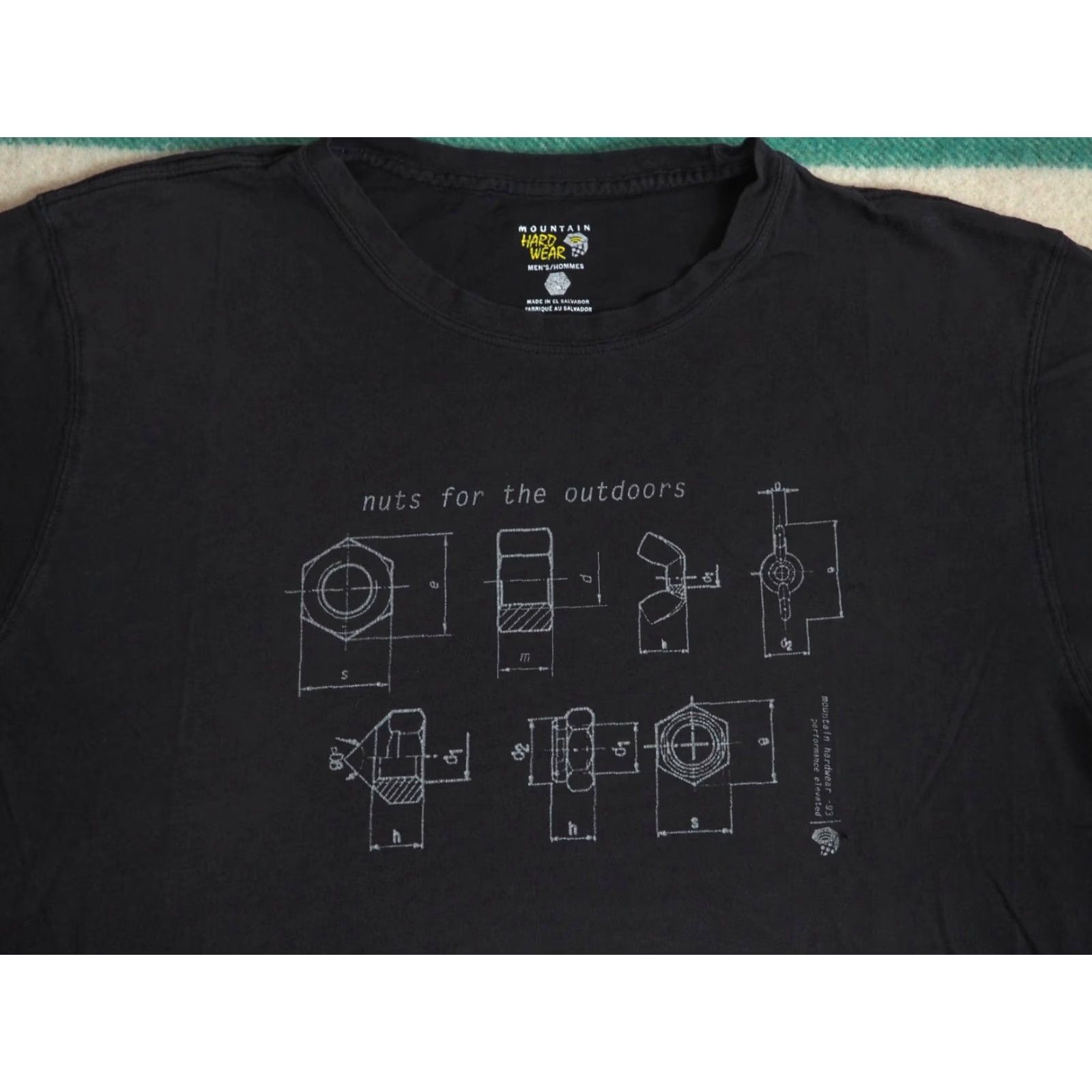 Mountain Hardwear Mountain Hardwear Rock Climbing Outdoor Nuts Art Faded Black T-Shirt Mens XL Size US XL / EU 56 / 4 - 3 Thumbnail