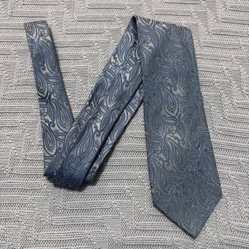 Michael Kors Michael Michael Kors silver monotone paisley silk tie Size ONE SIZE - 1 Thumbnail