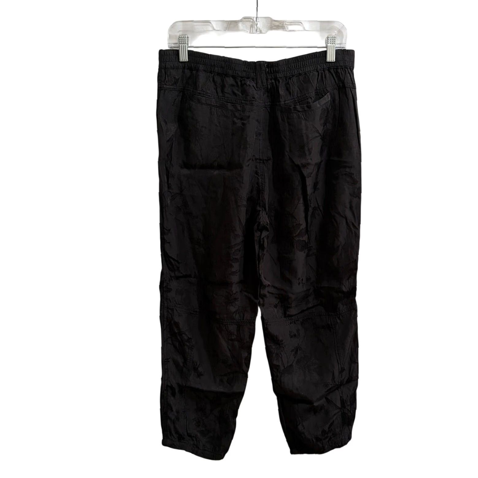 Anthropologie Anthropologie Pants Joggers Womens Small Black Floral Jacquard Embossed Utility Size 28" / US 6 / IT 42 - 2 Thumbnail