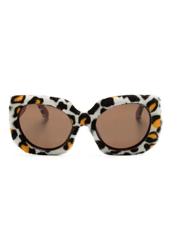 Marni o1w1db11125 Size :OS /Square-Frame Sunglasses in White Size ONE SIZE - 1 Thumbnail