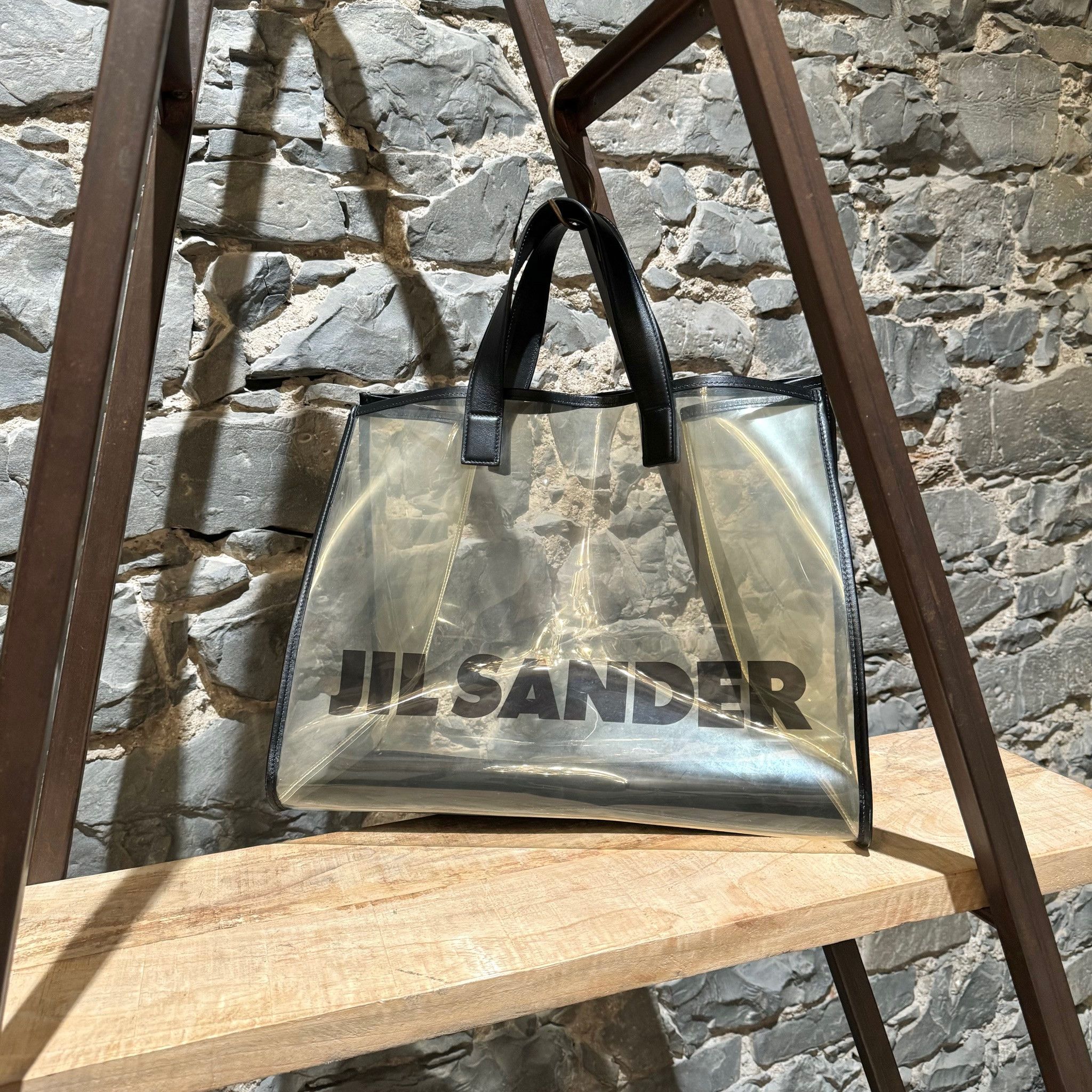 Jil Sander Jil Sander Clear PVC Logo Leather Trim Tote Bag Size ONE SIZE - 1 Thumbnail