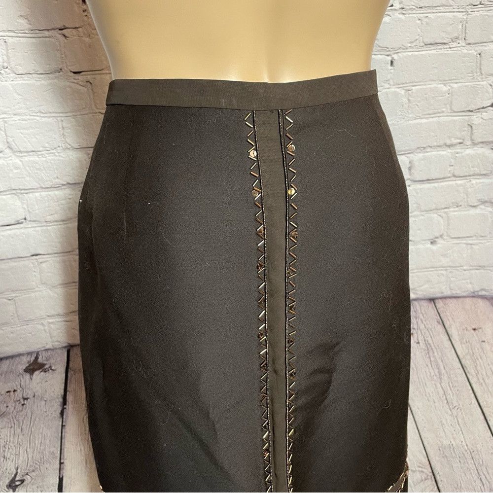Magaschoni NWT New $260 Magaschoni Wool Silk Beaded Mahogany Skirt Siz Size 34" / US 12 / IT 48 - 2 Thumbnail