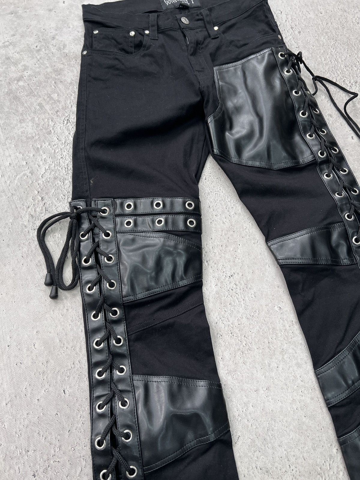 Le Grande Bleu (L.G.B.) × Tripp NYC × Vintage Vintage Tripp NYC Bondage Punk Gothic pants 3 CARTI STYLE Size US 32 / EU 48 - 3 Thumbnail