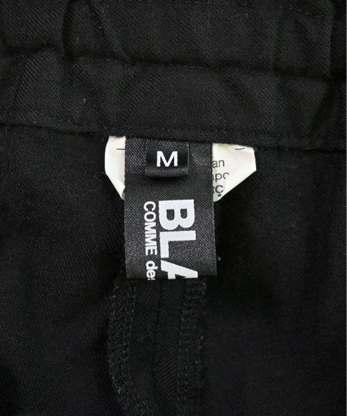 Cropped Pants Wool Rubber Waist Plain Zip Fly Black