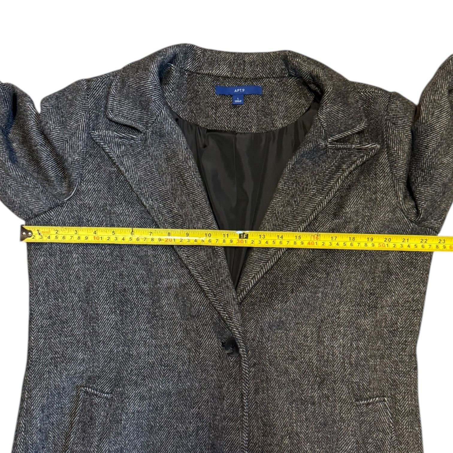 Apt. 9 Apt 9 $80 Black Hering Button Front Wool Blend Coat Large Size L / US 10 / IT 46 - 6 Thumbnail