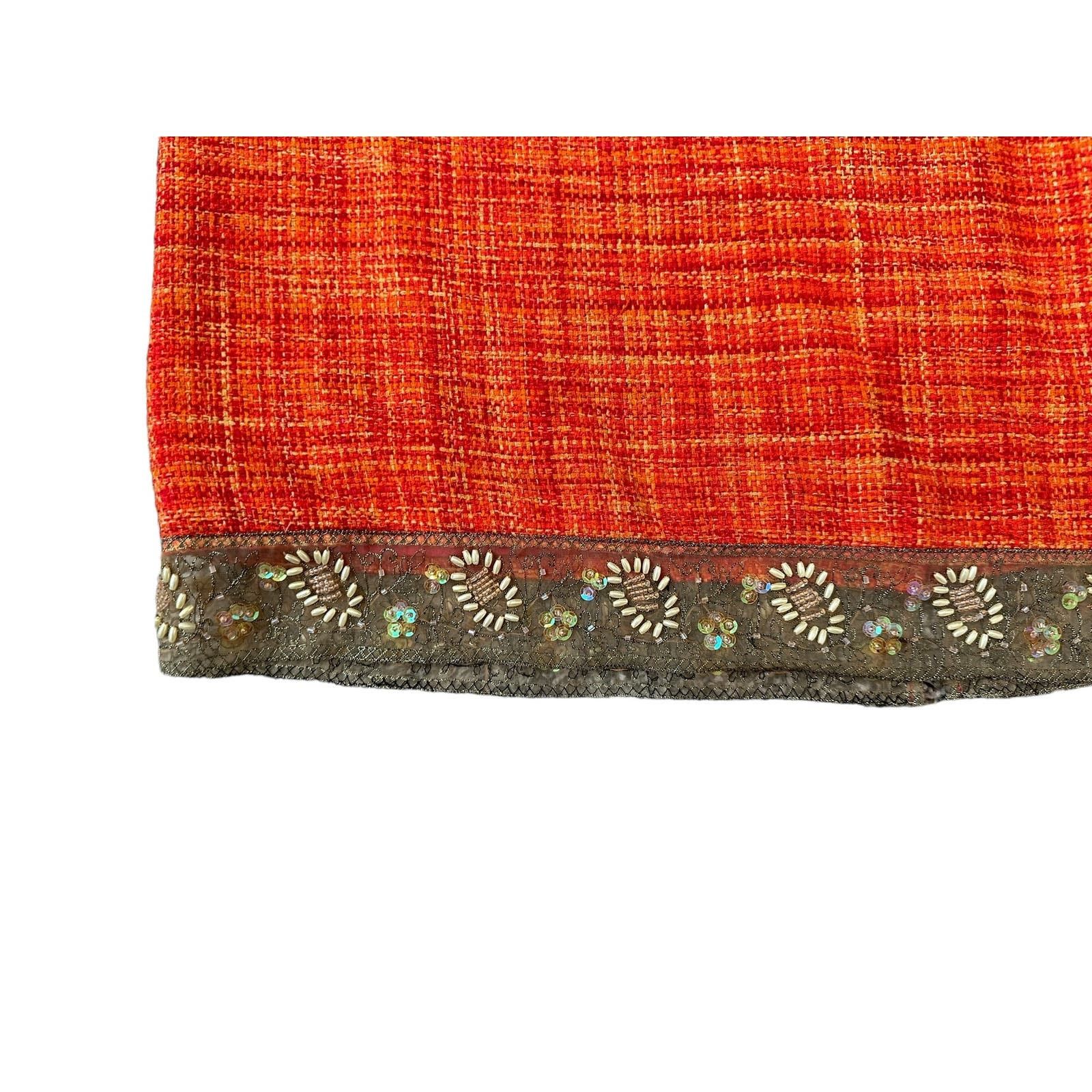 Other Josephine Chaus Medium Orange Tweed-Style Skirt Size 30" / US 8 / IT 44 - 3 Thumbnail
