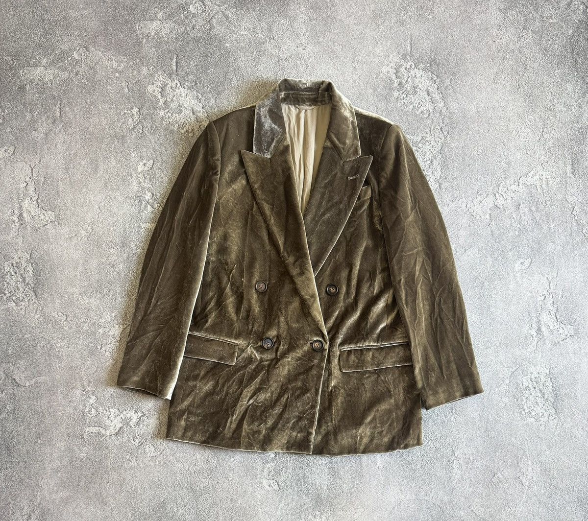 Brunello Cucinelli Brunello Cucinelli 40 velour velvet button up jacket blazer Size S / US 4 / IT 40 - 5 Thumbnail