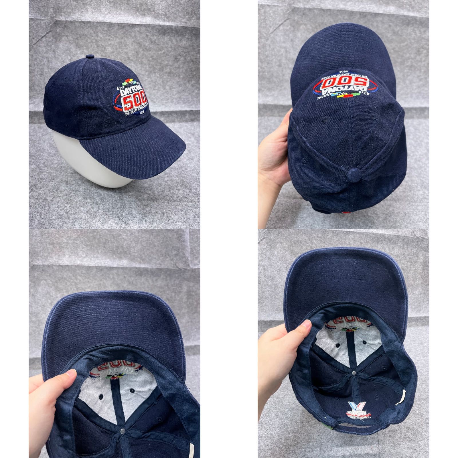 NASCAR VINTAGE Daytona 500 NASCAR Hat Cap Strap Back Adult OS Blue Cotton Logo 2005 Racing Men Women Size ONE SIZE - 8 Thumbnail