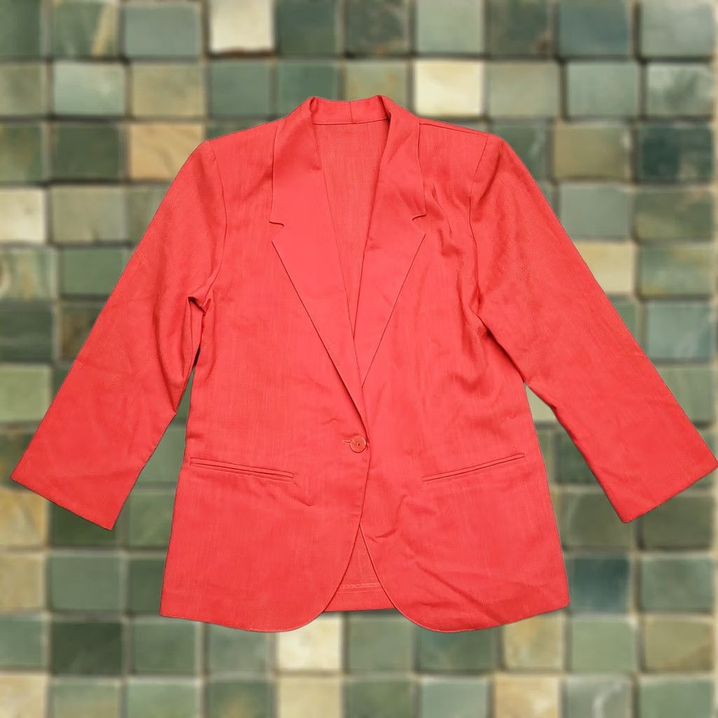 Vintage VTG Michele Jacket Women 14 Pink Rayon Blend Unlined Shoulder Pad Blazer Grandma Size XL / US 12-14 / IT 48-50 - 1 Thumbnail