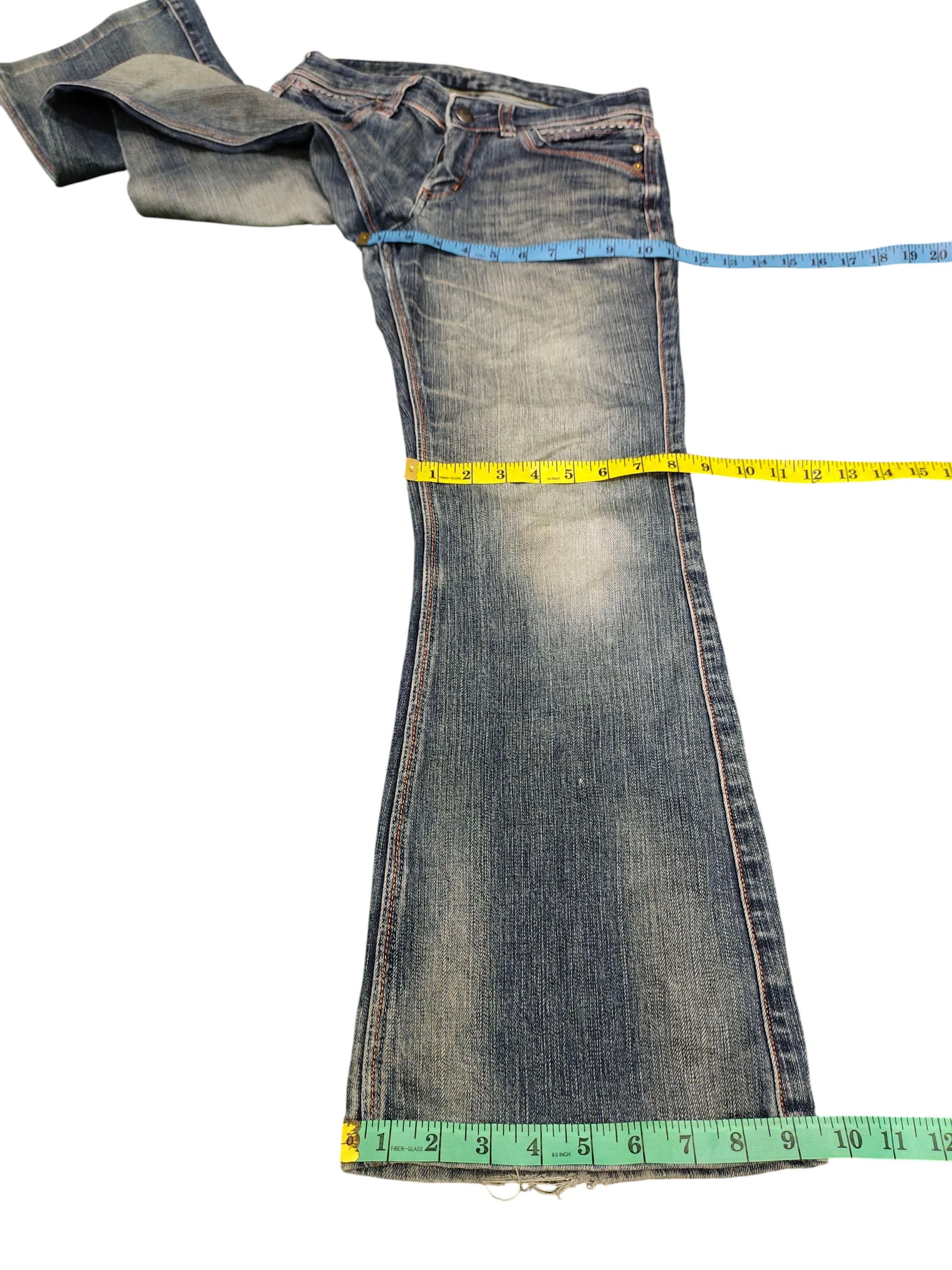 Le Grande Bleu (L.G.B.) Flare Jeans brappers Clawmark Faded Bootcut Low Rise Size US 29 - 17 Thumbnail