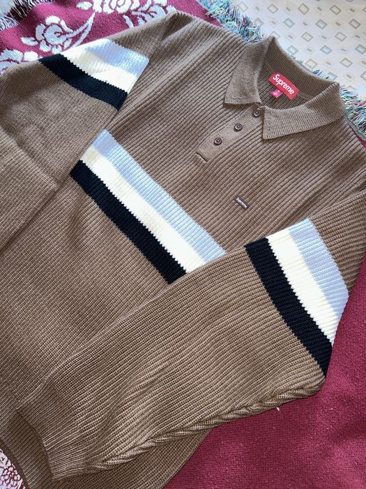 Supreme Supreme small box polo sweater dark brown | Grailed