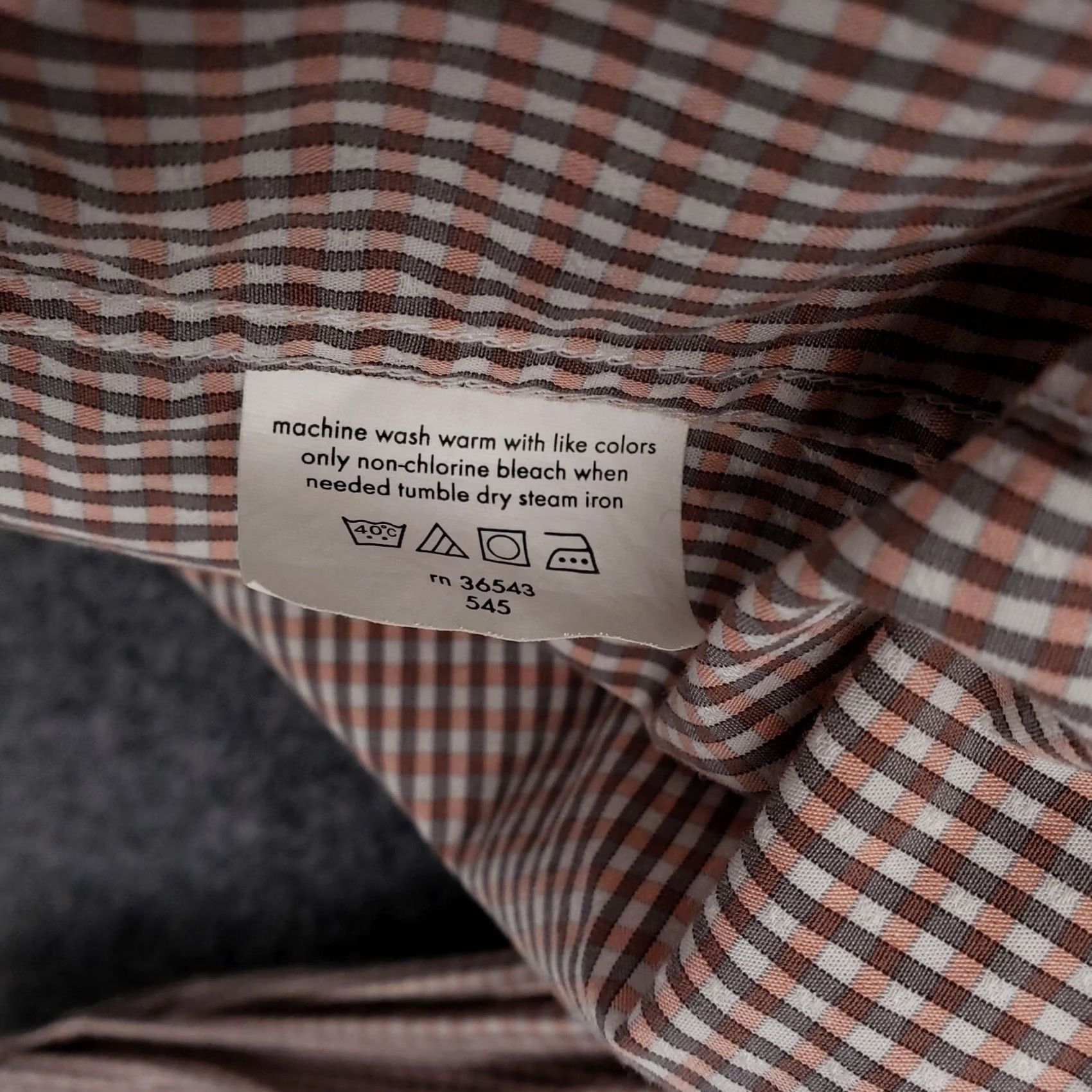 Vintage BCBG Attitude Shirt Men Large 16.5 Button-Down Orange Check Modern Long Sleeve Size US L / EU 52-54 / 3 - 4 Thumbnail