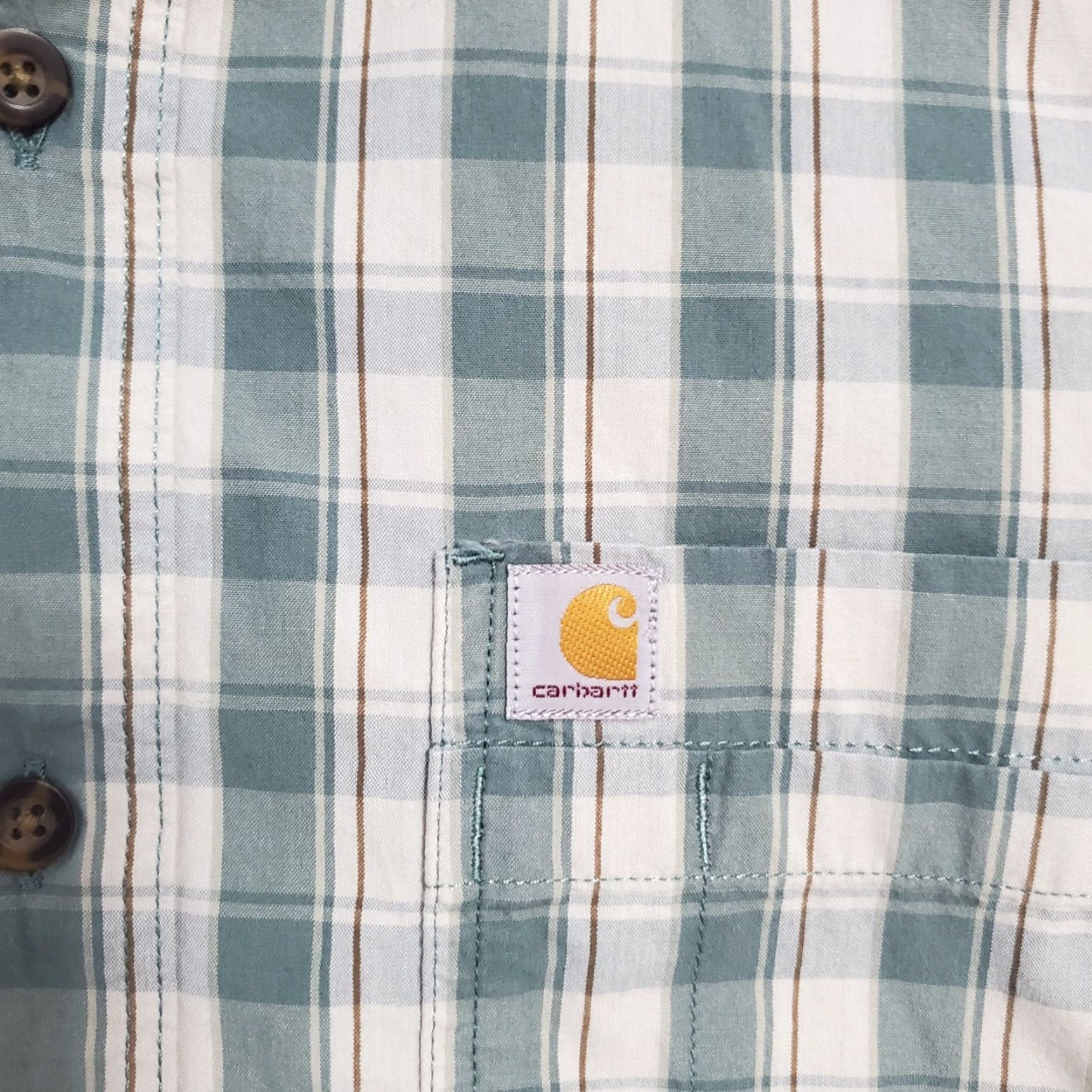 Carhartt Carhartt Shirt Men XL Green Plaid Short Sleeve Button Down Relaxed Fit Cotton Size US XL / EU 56 / 4 - 5 Thumbnail