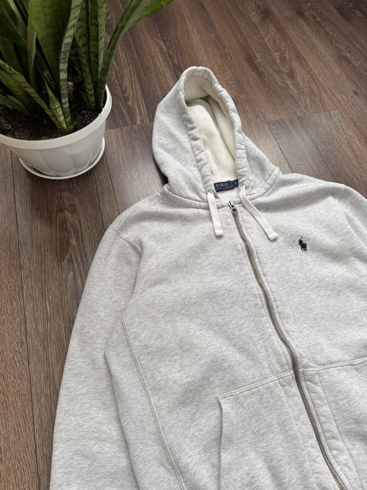 Polo Ralph Lauren Polo Ralph Lauren Men's Large Grey bassic zip hoodie Size US L / EU 52-54 / 3 - 8 Thumbnail