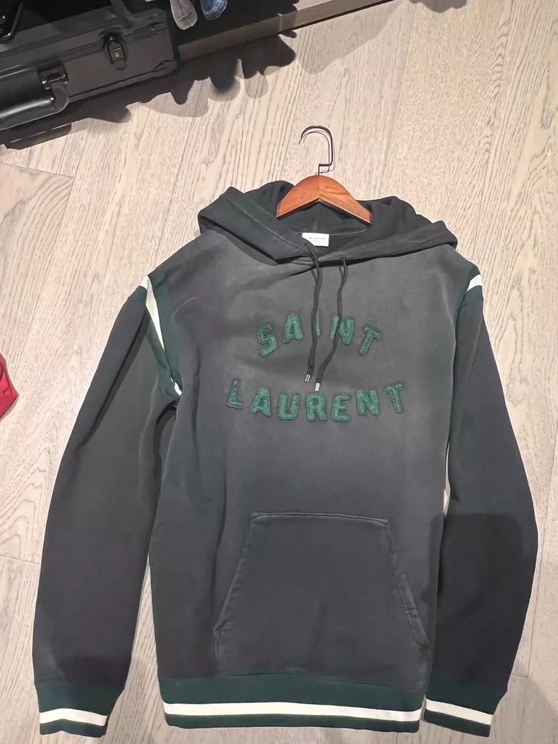 Saint Laurent Paris SAINT LAURENT Hoodie with Green Embroidery- DMC Size US M / EU 48-50 / 2 - 1 Thumbnail