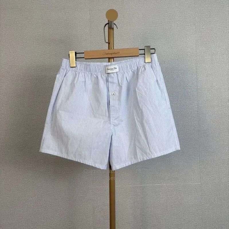 Dior Summer Light Blue Striped Women's Shorts .