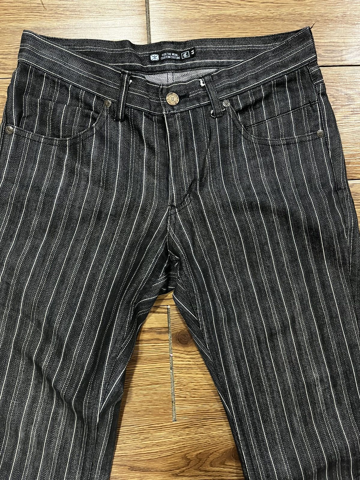 Japanese Brand Flare Jeans custom culture striped Denim Bootcut y2k Size US 30 / EU 46 - 7 Thumbnail