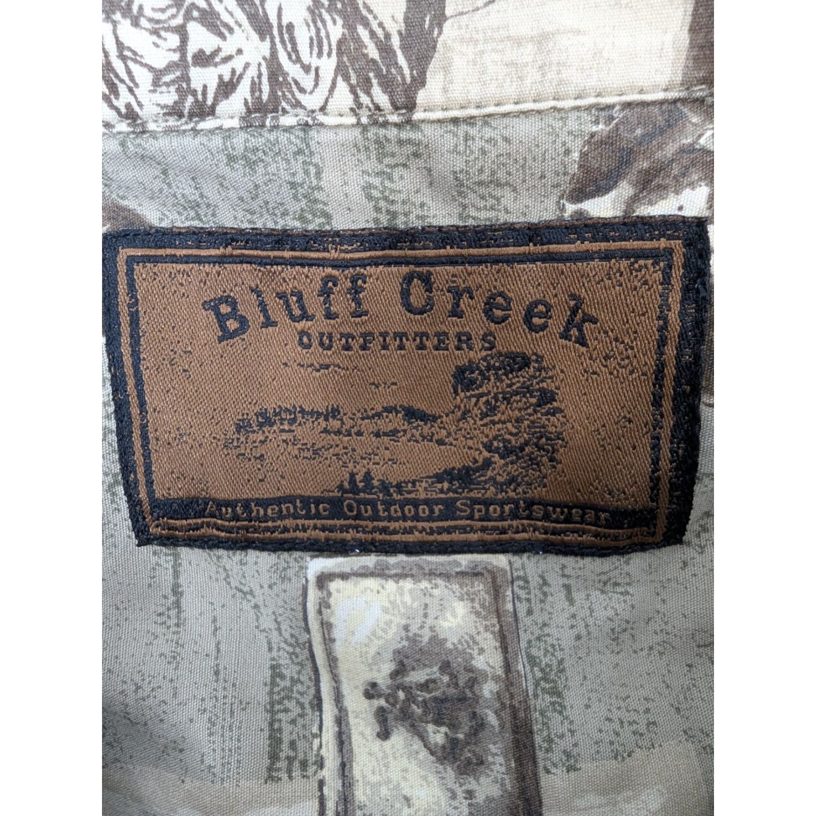 Vintage Bluff Creek Shirt Men's 2XL Button-Down Collared Cotton Twill Outdoor Cowboy Saddle AOP Button Up Size US XXL / EU 58 / 5 - 7 Thumbnail