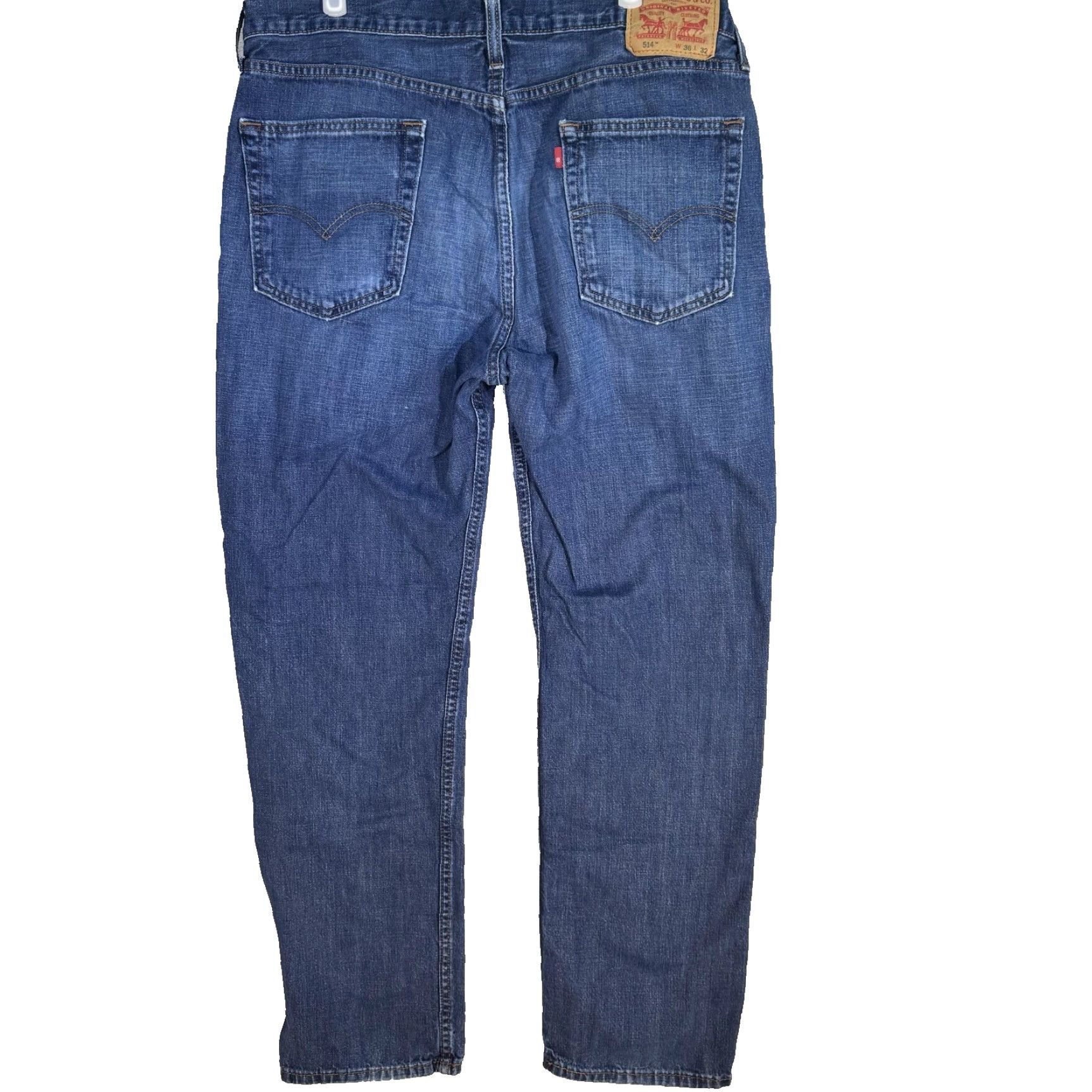 Levi's Levi's 514 Jeans Mens 36x32 Blue Straight Leg Whiskered 100% Cotton Denim Pants Regular Inseam 32 Whiskered Blue Levi's 514 Size US 36 / EU 52 - 2 Thumbnail