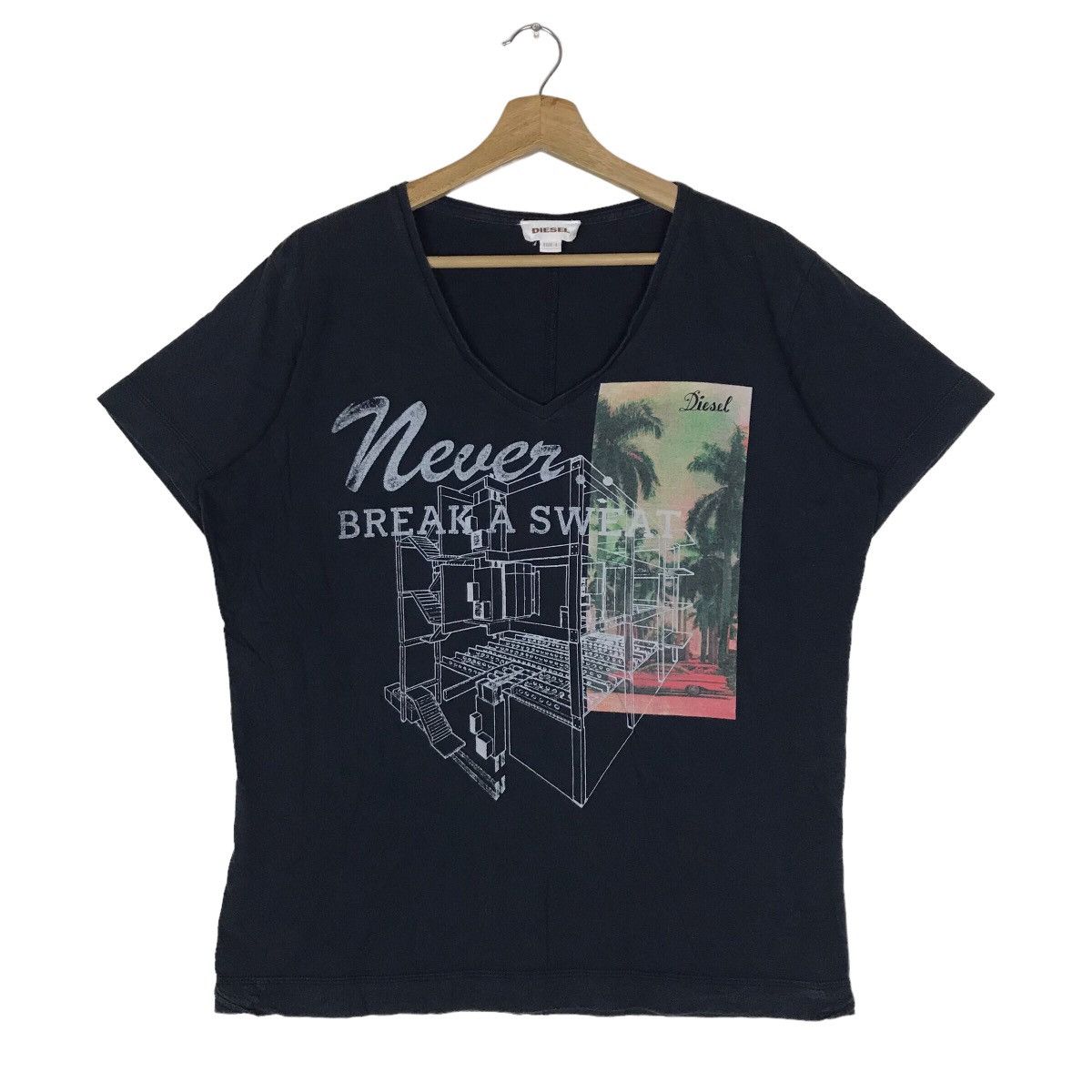 Diesel Vintage Diesel Pop Art Vneck Shirt Size US L / EU 52-54 / 3 - 1 Thumbnail