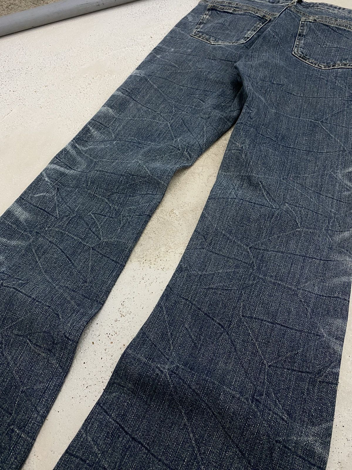 GOSTAR DE FUGA × Japanese Brand Daily Topics Japan Flare Clawn Mark Whisker Honeycomb Denim Size US 31 - 11 Thumbnail