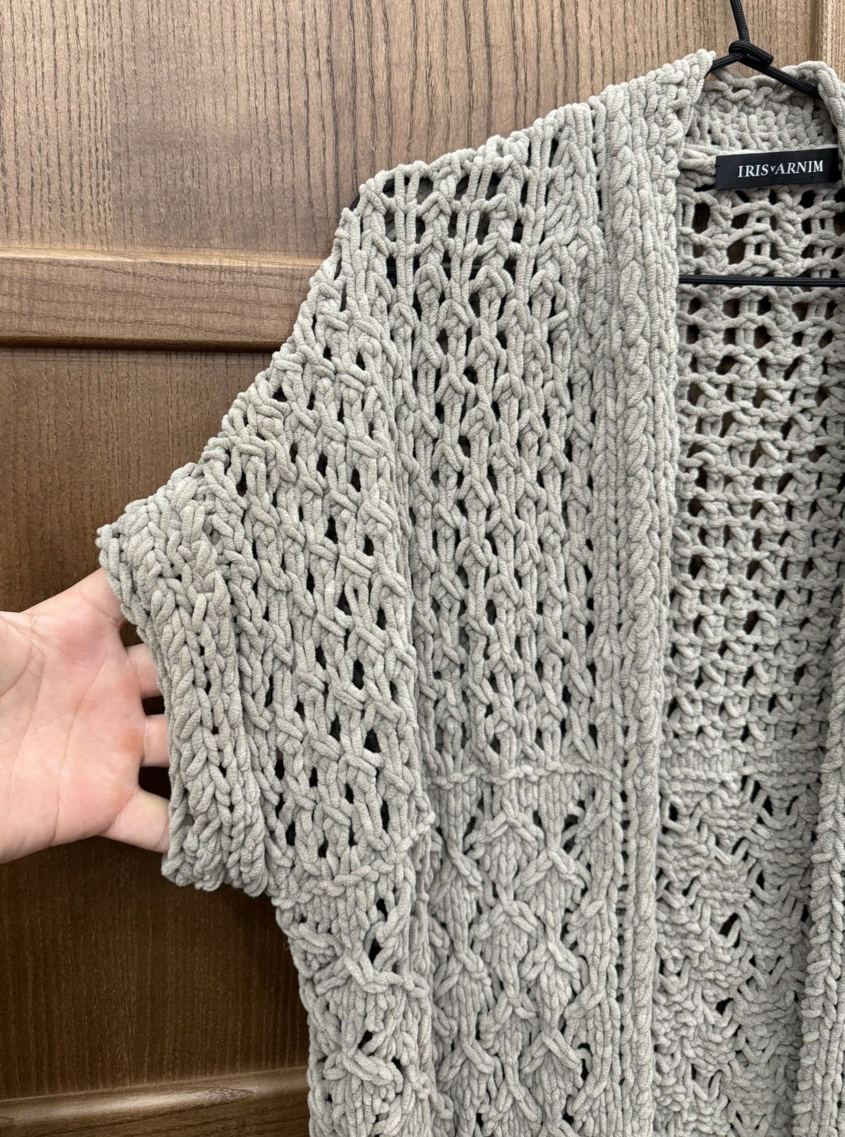 Iris von Arnim Iris Von Arnim Gray Cable Knit Cardigan Short Sleeve Sweater Size M / US 6-8 / IT 42-44 - 2 Thumbnail